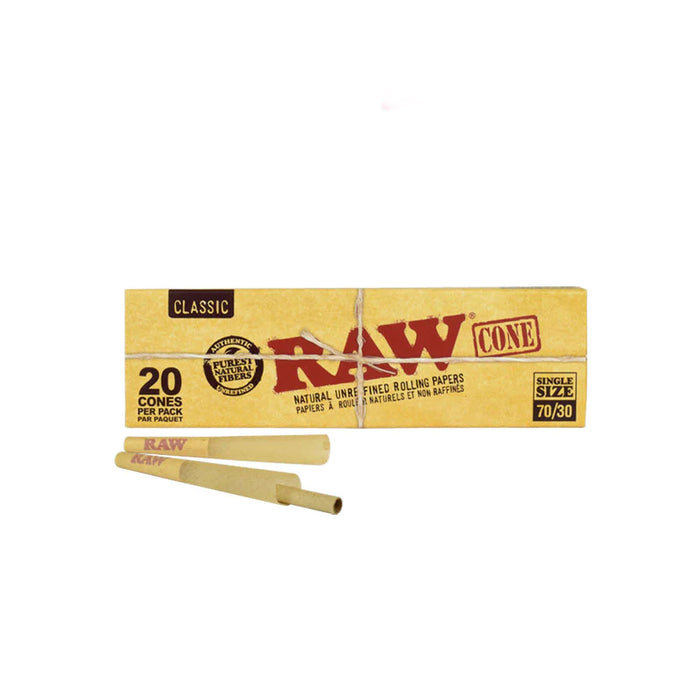 RAW Classic pre-rolled cones single size 70/30 Pre-rolled Cone (Display Pack) ONE