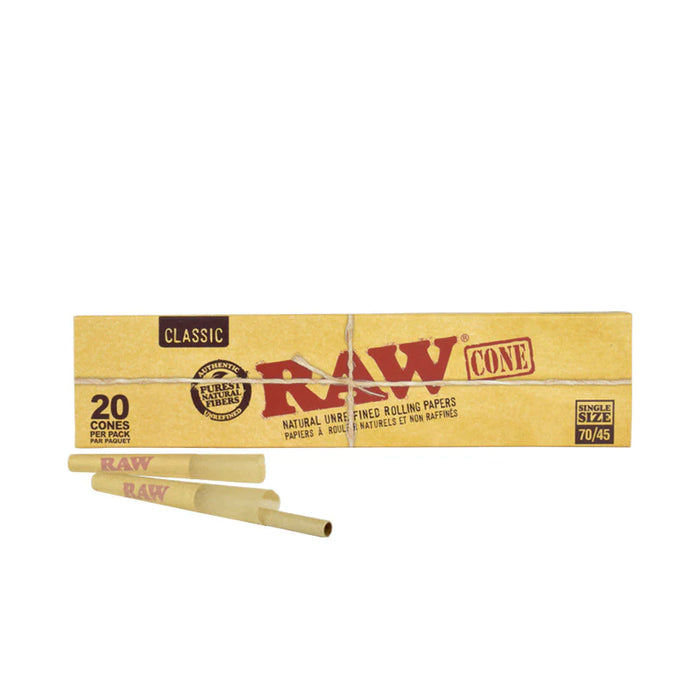 RAW Classic pre-rolled cones single size 70/45