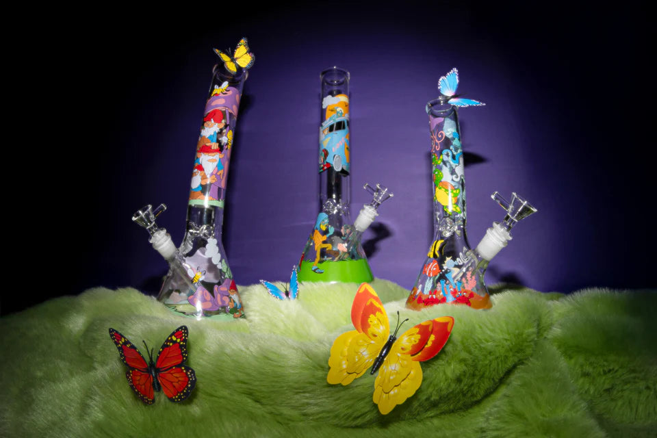 Red Eye Glass® | 10" Reefer Madness Beaker (REG209) Glass Bong Smoking Cat Distribution