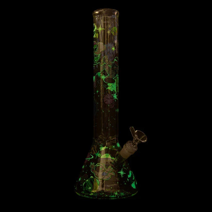Red Eye Glass 15" Glow in the Dark Lost in Space Beaker Bong Bongs Smoking Cat Distribution