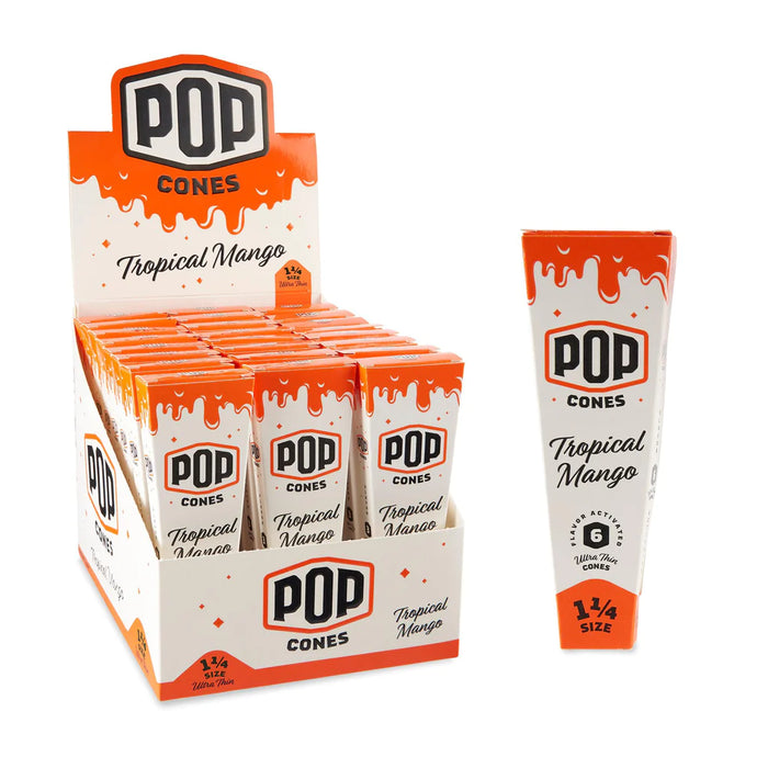 Pop Cones | 1 ¼ Size Ultra Thin 6pk Cones with Flavor Tips 24ct Display