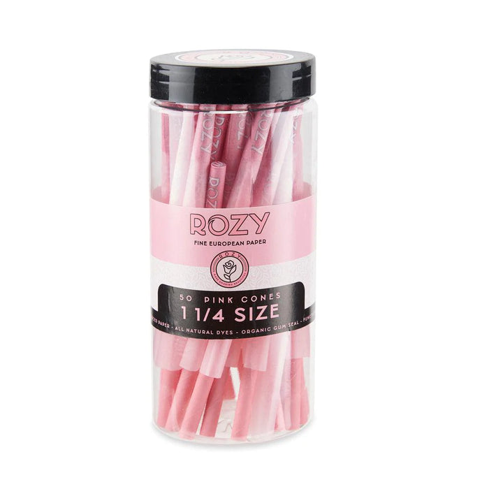 Rozy | Pink 1 ¼ Size Pre-Rolled Cones 6pk – 50ct Pack