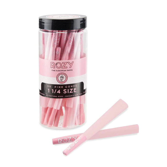 Rozy | Pink 1 ¼ Size Pre-Rolled Cones 6pk – 50ct Pack
