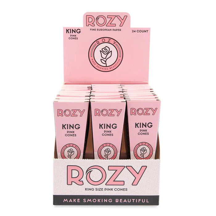 Rozy | Pink King Size Pre-Rolled Cones 3pk – 24ct Display