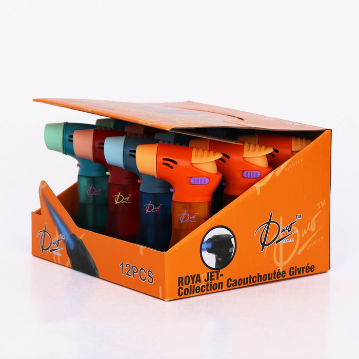 DUCO™ | ROYAL JET 3"– Frosty Rubberized Collection Torch Flame Lighter (Display of 12)