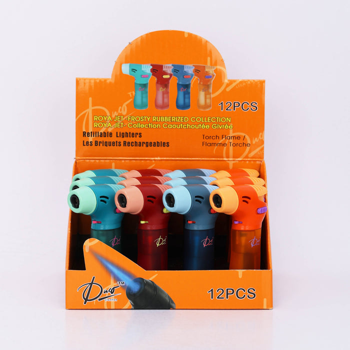 DUCO™ | ROYAL JET 3"– Frosty Rubberized Collection Torch Flame Lighter (Display of 12)
