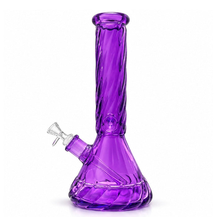 12.5" Diamond Cut Textured Beaker Bong – 7mm Glass Glass Bong Super Supplys Inc