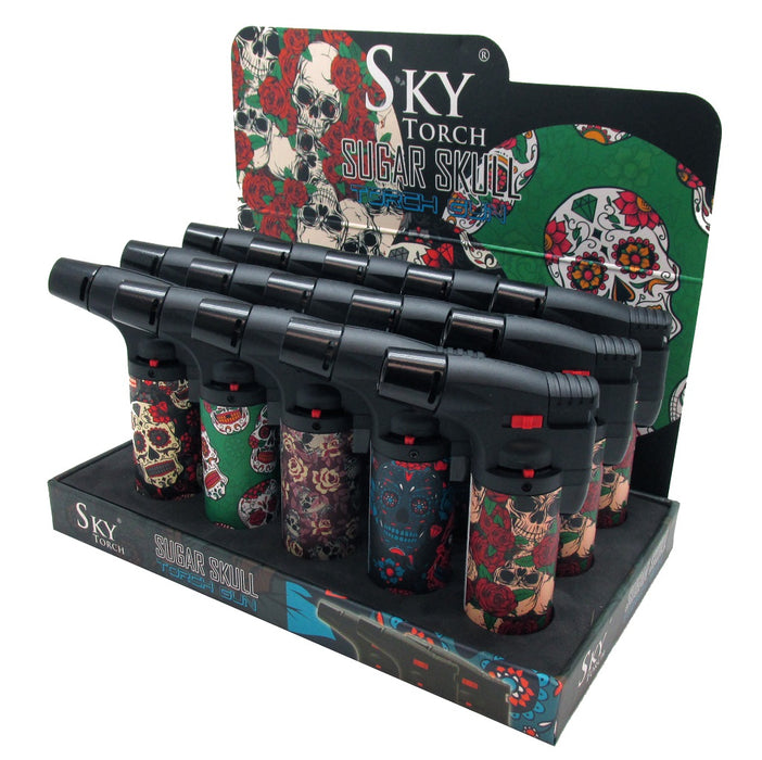 Sky Torch | Sugar Skull Design Torch Lighters – 15ct Display Box [SK101SS]