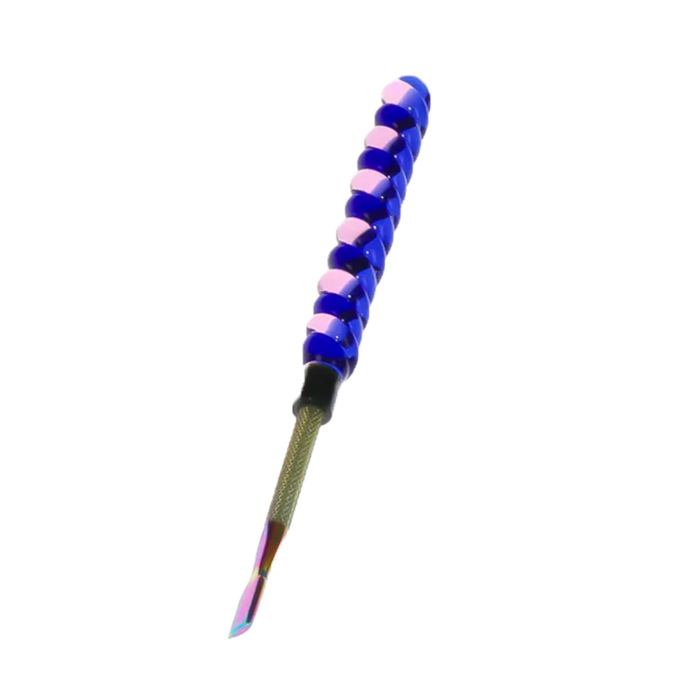 6″ Twirly Glass & Stainless Steel Dab Tool [SMKZ154] Cap · Dabber · Insert · Clip · Nail Canadian Distributor Color C