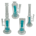[4 Pack Bundle] 16" Assorted Center Piece Glass Waterpipe – 14mm Bowl Glass Bong ONE Blue Flower