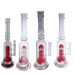 [4 Pack Bundle] 16" Assorted Center Piece Glass Waterpipe – 14mm Bowl Glass Bong ONE Flower Red