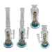 [4 Pack Bundle] 16" Assorted Center Piece Glass Waterpipe – 14mm Bowl Glass Bong ONE Ocean Blue