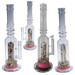 [4 Pack Bundle] 16" Assorted Center Piece Glass Waterpipe – 14mm Bowl Glass Bong ONE Ocean Red