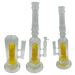 [4 Pack Bundle] 16" Assorted Center Piece Glass Waterpipe – 14mm Bowl Glass Bong ONE Yellow Flower