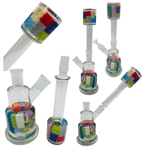 14" 2-Way Straight Glass Bong – Assorted Designs Glass Bong Canadian Distributor Blocks