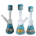 12" Center Piece Beaker Waterpipe – Assorted Designs Glass Bong Canadian Distributor Ocean Blue