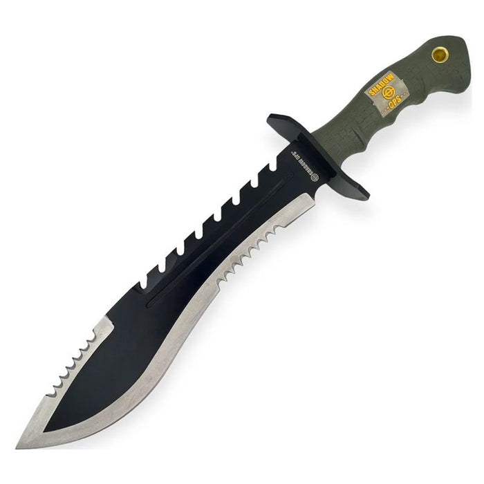 16" Shadow Tactical Knife Black Green Handle [SO-284] Sword · Machete · Axe Canadian Distributor