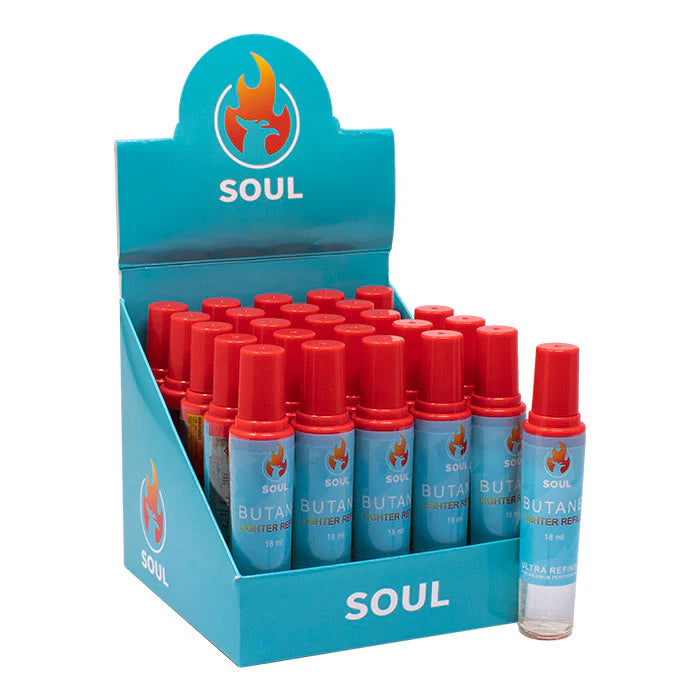 Soul | Refined Premium Butane - 18ml -Display of 25 Butane · Fluid ONE
