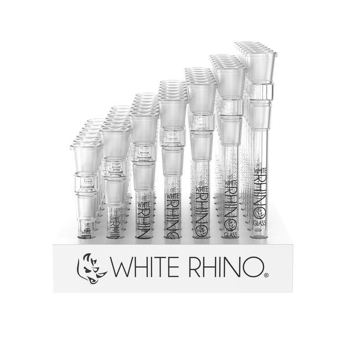 WHITE RHINO | 19/19mm Glass Downstems - 49 COUNT DISPLAY
