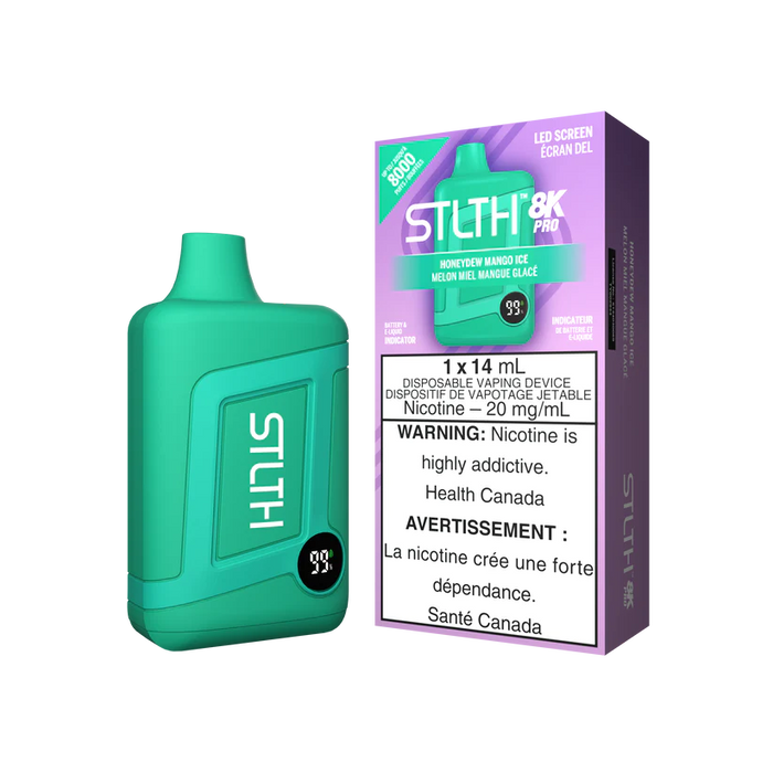 [ON] STLTH 8K PRO Disposable 20mg Box of 5 Ontario Excise Tax ONE HONEYDEW MANGO ICE