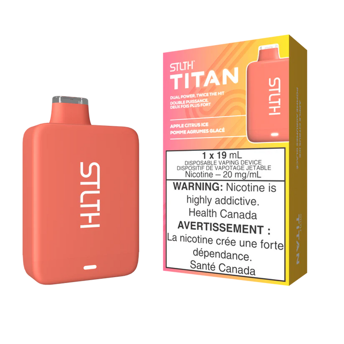 STLTH | 10K Titan Disposable 20mg Box of 5 Federal Excise Tax ONE Apple Citrus Ice