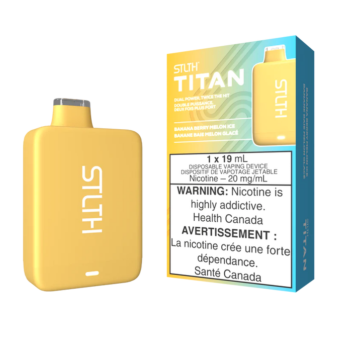 STLTH | 10K Titan Disposable 20mg Box of 5 Federal Excise Tax ONE Banana Berry Melon Ice