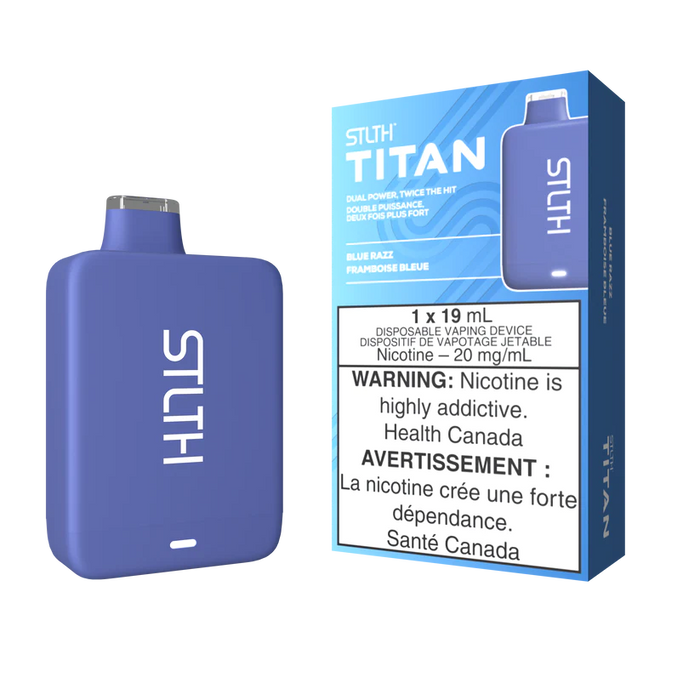 STLTH | 10K Titan Disposable 20mg Box of 5 Federal Excise Tax ONE Blue Razz