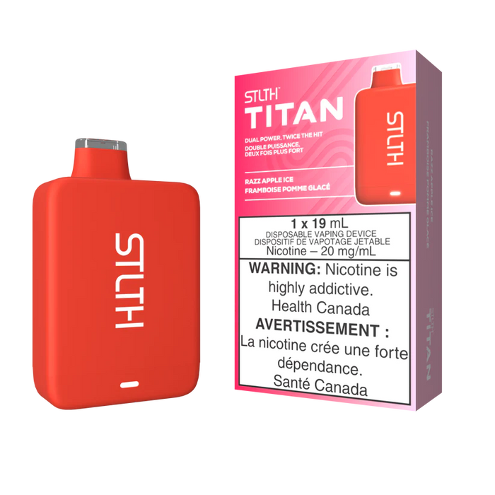 STLTH | 10K Titan Disposable 20mg Box of 5 Federal Excise Tax ONE Razz Apple Ice