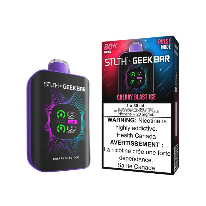 [ON] STLTH x GEEK BAR 80K Disposable Vape – Box of 4 Ontario Excise Tax BB Vape Cherry Blast Ice