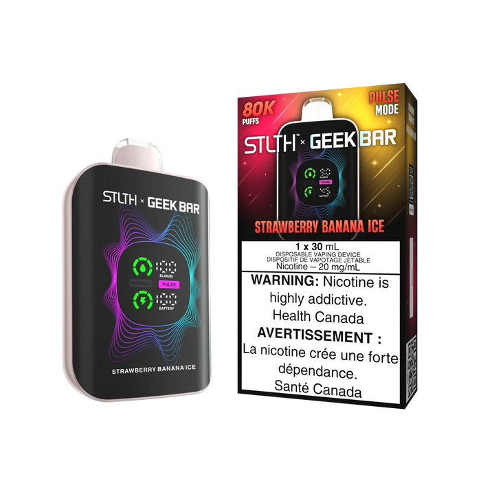 [ON] STLTH x GEEK BAR 80K Disposable Vape – Box of 4 Ontario Excise Tax BB Vape Strawberry Banana Ice