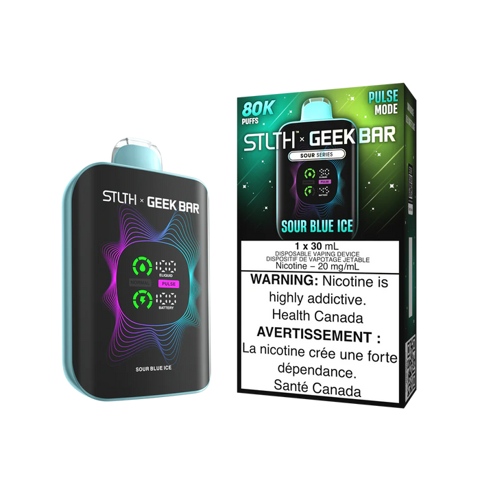 [ON] STLTH x GEEK BAR 80K Disposable Vape – Box of 4 Ontario Excise Tax BB Vape Sour Blue Ice