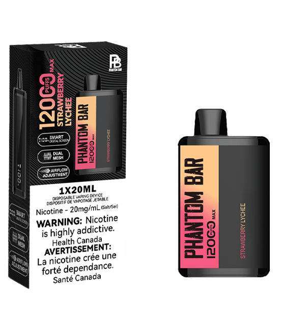 Phantom Bar | 12000 Puff LCD Disposable BOX OF 5 Disposable Vape RK Consulting Inc Strawberry lychee