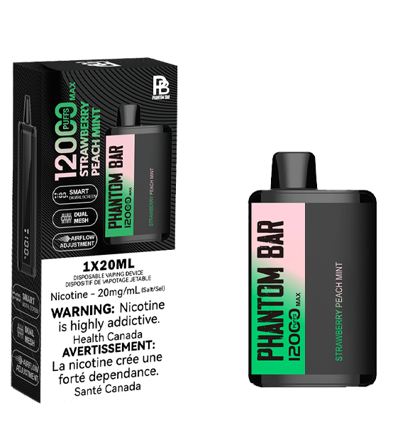 Phantom Bar | 12000 Puff LCD Disposable BOX OF 5 Disposable Vape RK Consulting Inc Strawberry Peach Mint