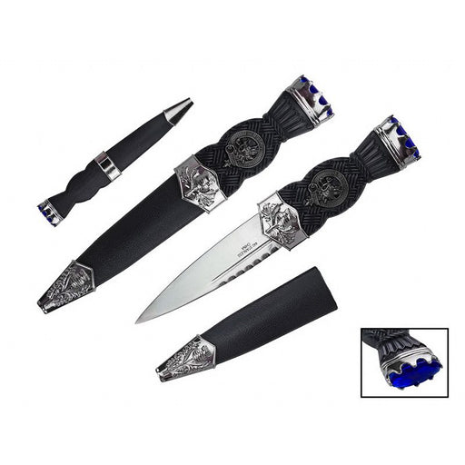 7.5″ overall, Color Gemstone Scottish Sgian-Dubh w/ Sheath [T230570] Fixed Blade Knife Canadian Distributor Blue