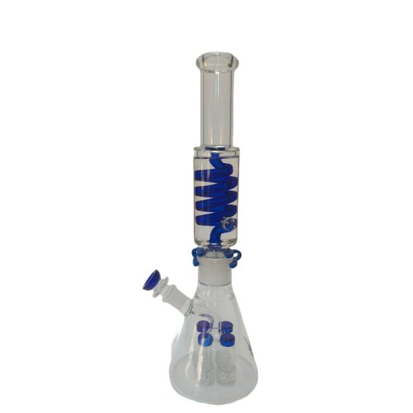 Xtreme | 16″ Quad Frost Freezable Triple coil (TDO-016) Glass Bong Canadian Distributor Blue