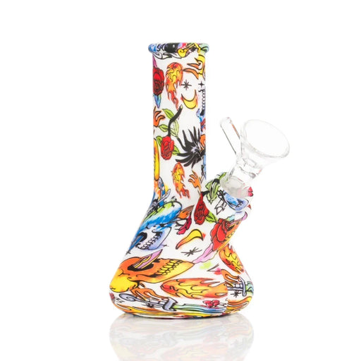 Lit Silicone 5" Tattoo Water Pipe Glass Bong Smoking Cat Distribution Default Title