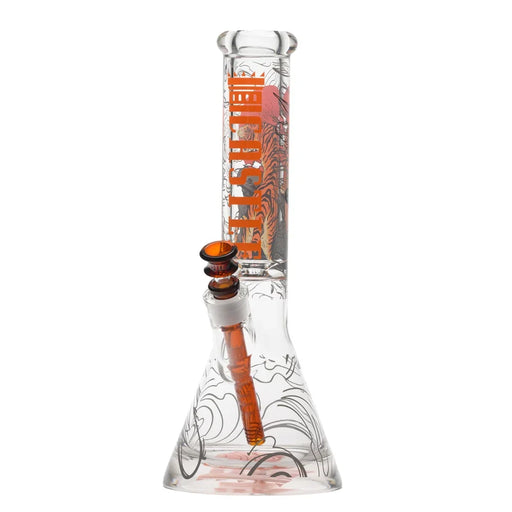 14" Tiger Moon Beaker Bong - 9mm Thick Glass Glass Bong Castle Glassworks Default Title