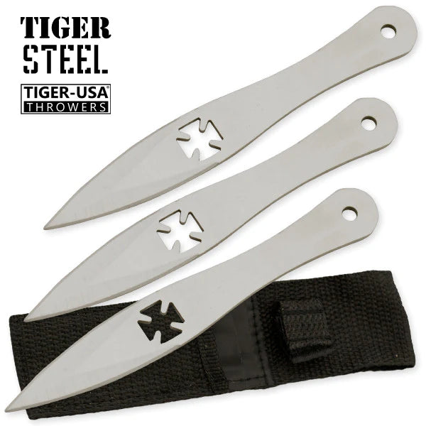 Tiger Steel | 5.5" 3 PC Siler throwing knife set [TV-1034-SL] Throwing Knife Canadian Distributor