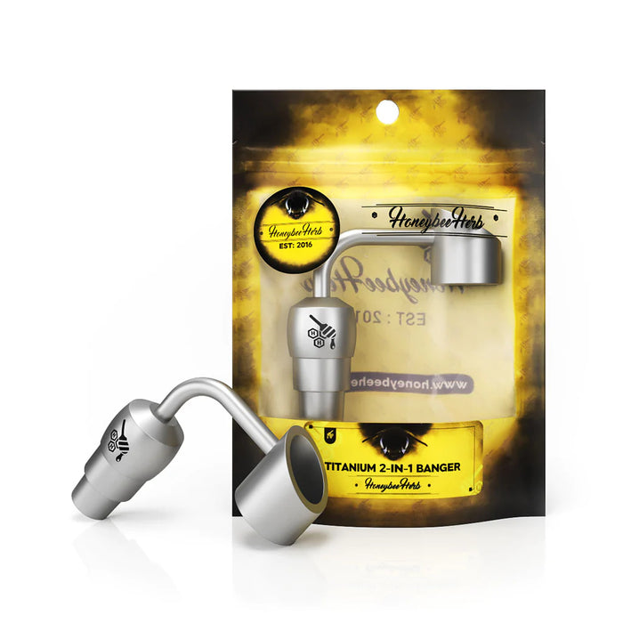 Honeybee Herb | TITANIUM 2 IN 1 BANGER DAB NAIL Cap · Dabber · Insert · Clip · Nail Honeybee Herb