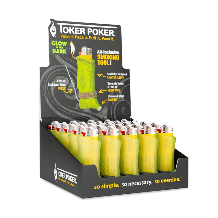Toker Poker | Bic lighter edition Glow in the Dark Display of 25 — One ...