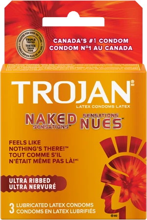 Trojan Naked Sensations Lubricated Latex Condoms pack of 6 ONE