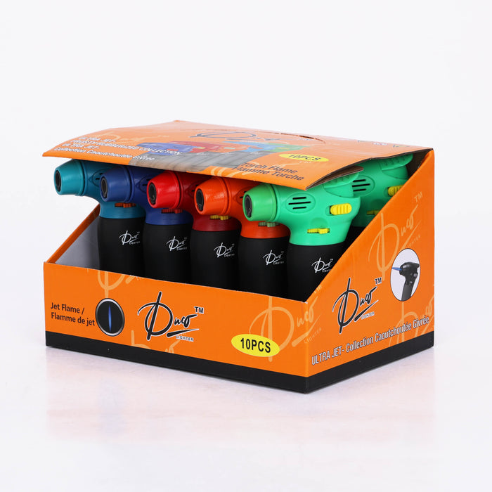 DUCO™ | ULTRA JET 4"– Frosty Rubberized Collection Torch Flame Lighter (Display of 10)