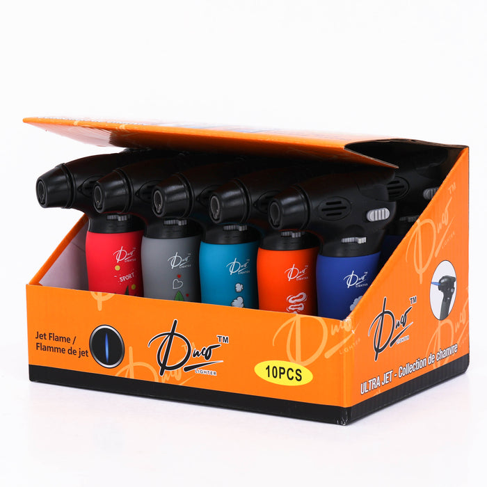 DUCO™ | ULTRA JET 4" – Hemp Rubberized Collection Torch Flame Lighter (Display of 10)