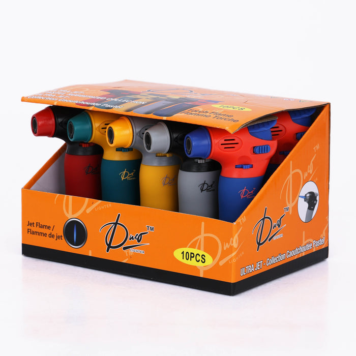 DUCO™ | ULTRA JET 4"– Pastel Rubberized Collection Torch Flame Lighter (Display of 10)