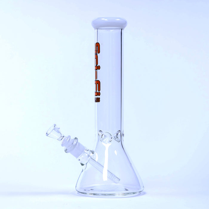 12" 7mm Beaker Glass Bong Glass Bong Super Supplys Inc White