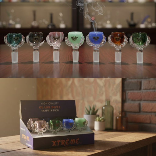 Xtreme | 14mm Male Dragon Claw Bowl – Assorted Box of 8 (CC402) Bowl · Popper Canadian Distributor