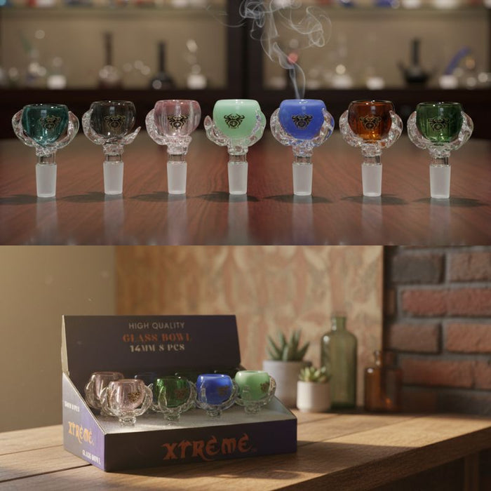 Xtreme | 14mm Male Dragon Claw Bowl – Assorted Box of 8 (CC402) Bowl · Popper Canadian Distributor