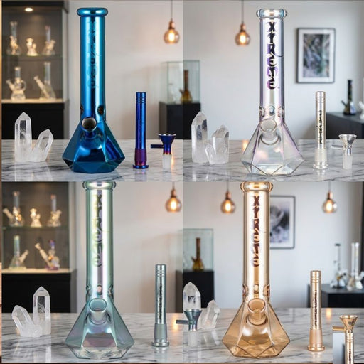 Xtreme | 10″ Metallic Terminator Finish Orion Beaker Base Glass Bong [XTR-MY008] – Box of 12 Glass Bong Canadian Distributor