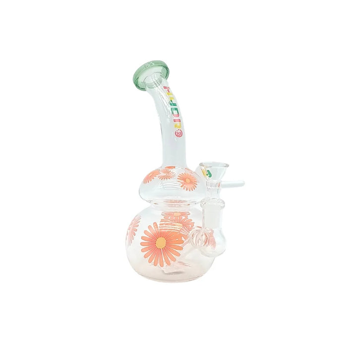 HYDRO | 8" Clear Glass Mini Rig with Printed Design (MST201) Glass Bong The MST Green