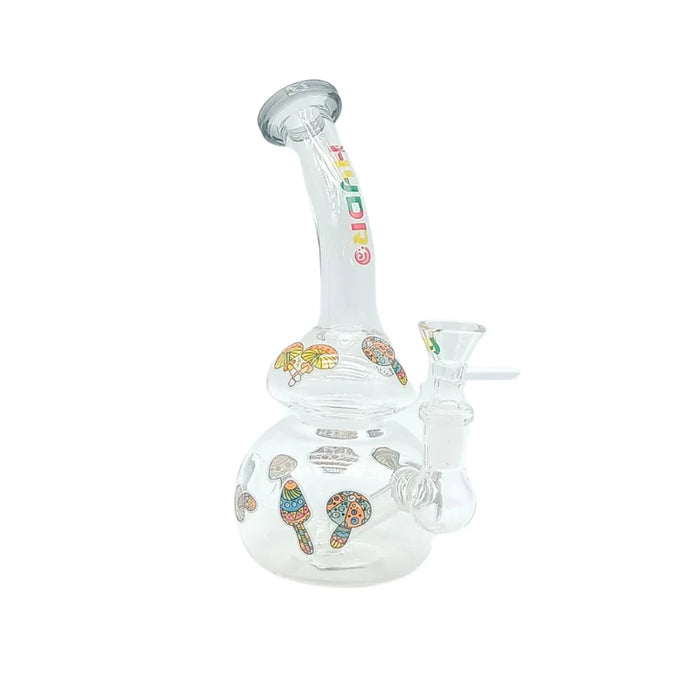HYDRO | 8" Clear Glass Mini Rig with Printed Design (MST201) Glass Bong The MST Trans Black
